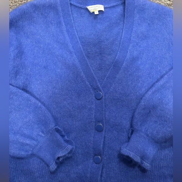 Sezane Mia cardigan size small in RARE color (lavender/periwinkle) - Picture 3 of 7